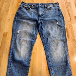 a.n.a. Distressed High Rise Skinny Ankle Jeans